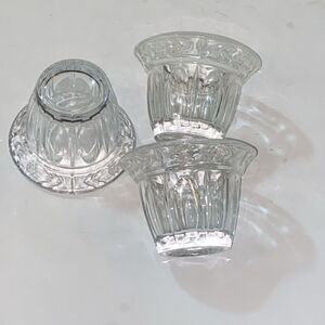 Vintage Toscany Solid Glass Candle Holders Set 3